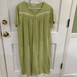 Vintage Style Keyocean Large Women's Nightgown Sage Color